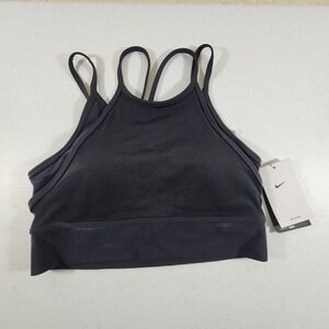 Nike Indy Strappy Sports Bra Light Support Padded Ribbed FB2159-010 Womens L